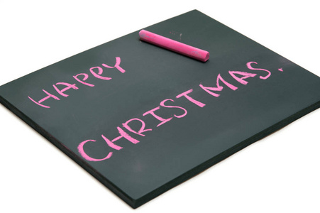 黑板上有红色粉笔的圣诞快乐