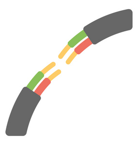 彩色电缆的平面矢量图标设计
