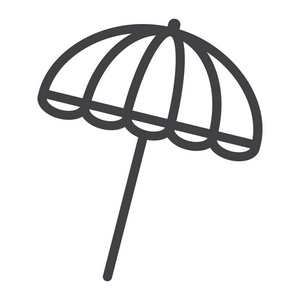 太阳伞线图标，旅游，交通阳伞