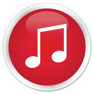 音乐图标高级红色圆形按钮