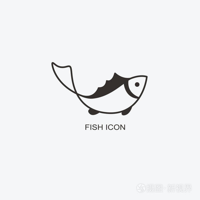 鱼标志模板的设计.海鲜餐厅图标