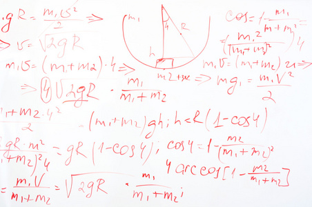 在白板上的公式