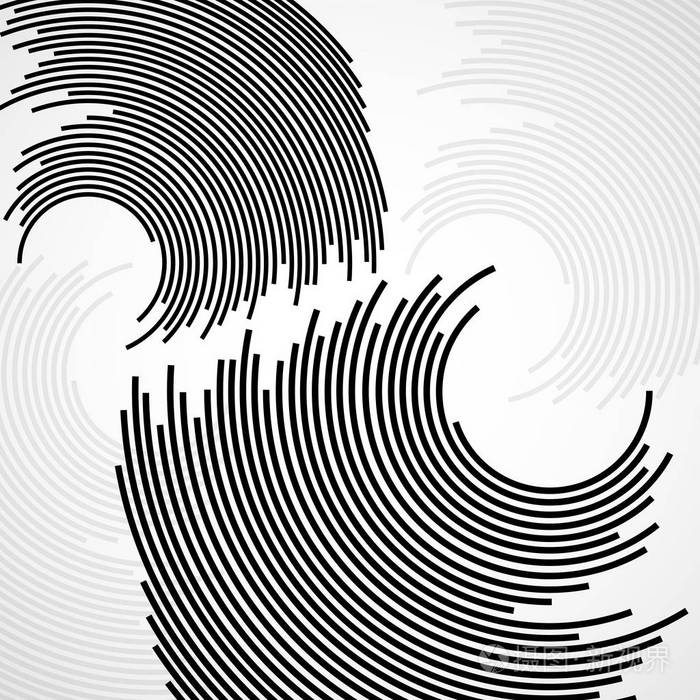 圆线技术背景几何形状的抽象背景