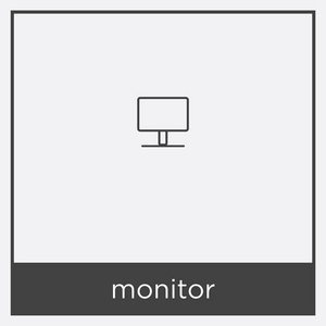 在白色背景上隔离的监视器图标