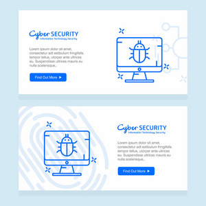网络安全横幅设计矢量图片