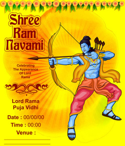 插图为主 ram navami 节日海报