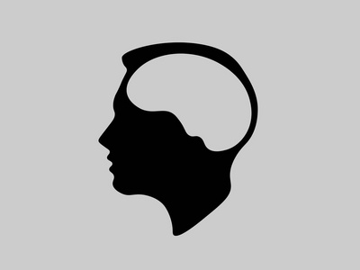 人的头的例证, 脑子黑色剪影图标为网