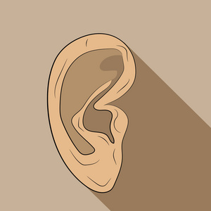 ear 图标矢量绘图插图