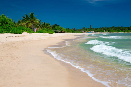 马尔代夫的热带海滩和碧海蓝天