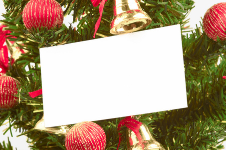 圣诞树上的白卡