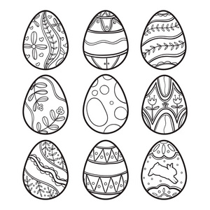 快乐的复活节彩蛋矢量插画