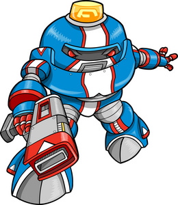 警察机器人矢量图照片