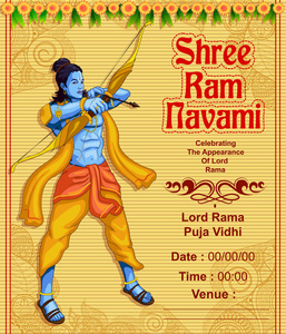 插图为主 ram navami 节日海报