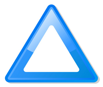蓝色三角警示牌