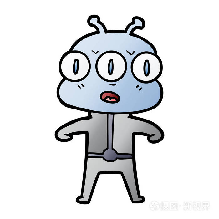 卡通三眼外星人