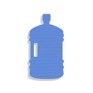 塑料瓶剪影标志。矢量.带有周期的霓虹灯蓝色图标