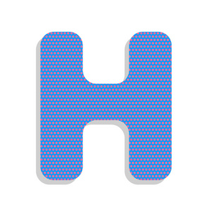 字母 H 符号设计模板元素。矢量.霓虹灯蓝色图标无线
