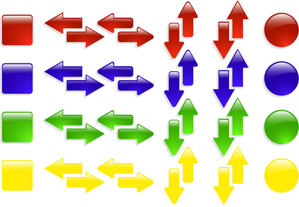 颜色矢量网页箭头图标集