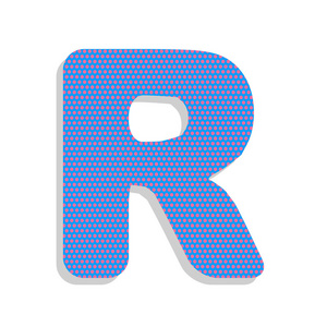 字母 R 符号设计模板元素。矢量.霓虹灯蓝色图标无线