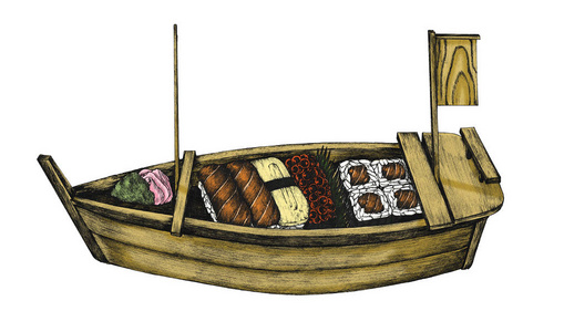 手工画寿司船