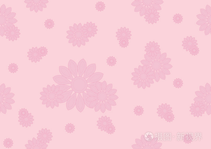 无缝模式与粉色的花
