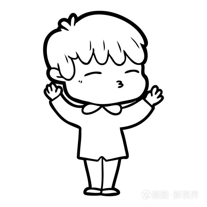 卡通好奇男孩的矢量插图插画-正版商用图片03vxh7-摄图新视界