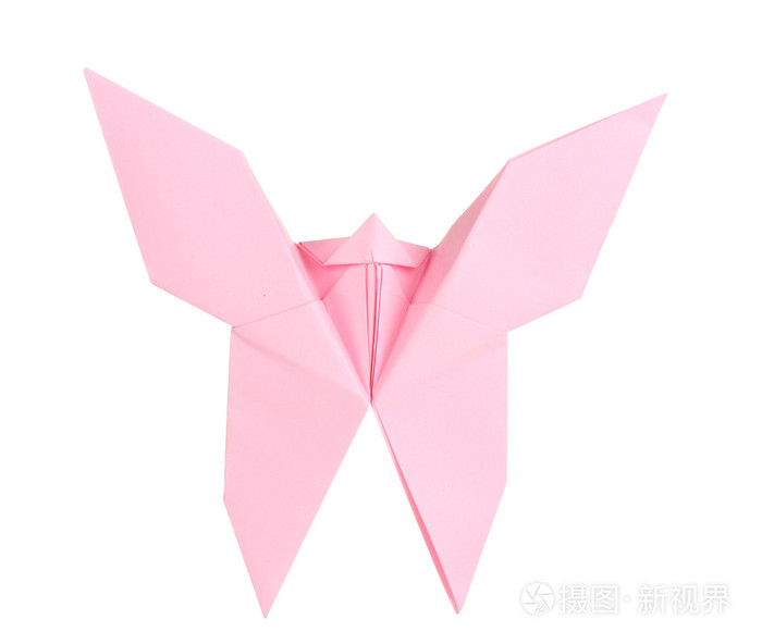 孤立在白色的折纸纸蝴蝶照片-正版商用图片03vycz-摄图新视界