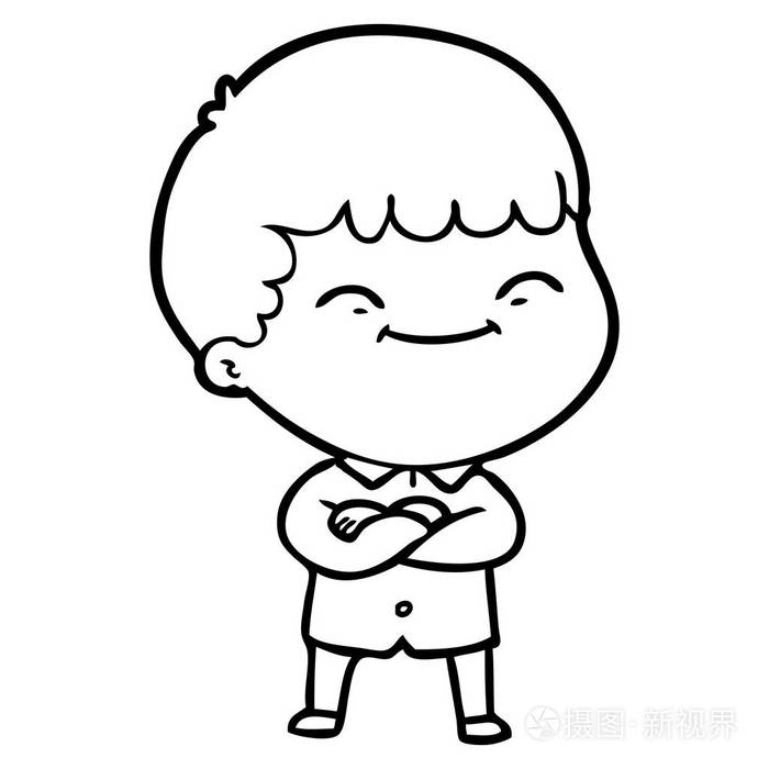 卡通人物快乐男孩的矢量插图插画-正版商用图片03vyhr-摄图新视界