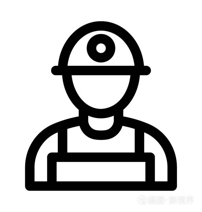 矿工线矢量图标插画-正版商用图片03w08r-摄图新视界