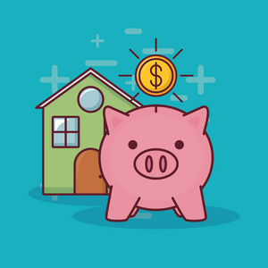 玩具推土机和金钱图片-玩具推土机和金钱素材-玩具推土机和金钱插画