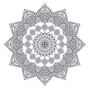 泰国几何抽象花设计纹身矢量图像