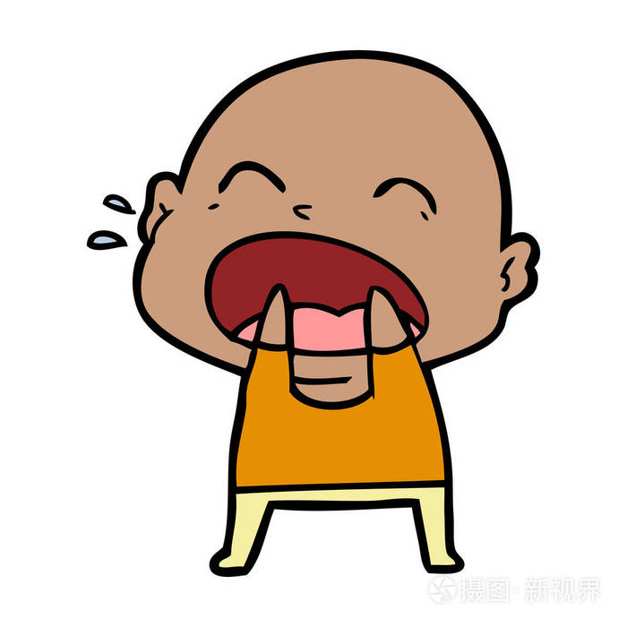 卡通大喊光头男人