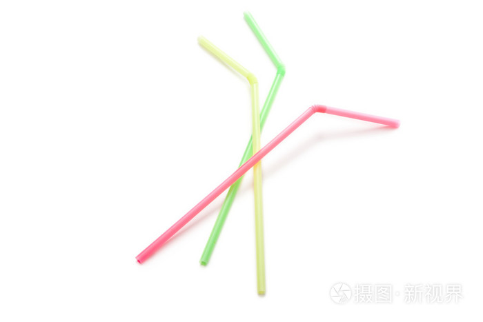在白色背景上的吸管