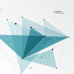 几何三角形矢量背景。三角形连接模式为业务演示, 年度报告和启动想法