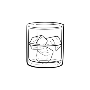冰块杯水手画图标照片
