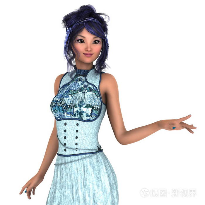 年轻妇女3d女性cg渲染年轻女子