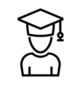 大学毕业生男研究生的矢量图标照片