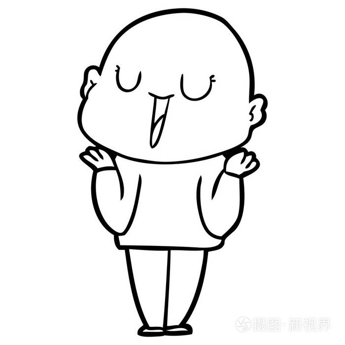 卡通光头男子的矢量插图插画-正版商用图片03wq5v-摄图新视界