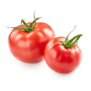 在白色背景上的新鲜番茄