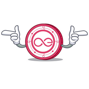 指向手指 Aeternity 硬币字符卡通