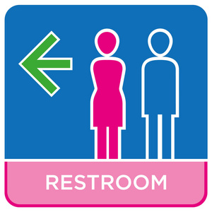 Restroomarrowleft, 蓝色和粉红色信号