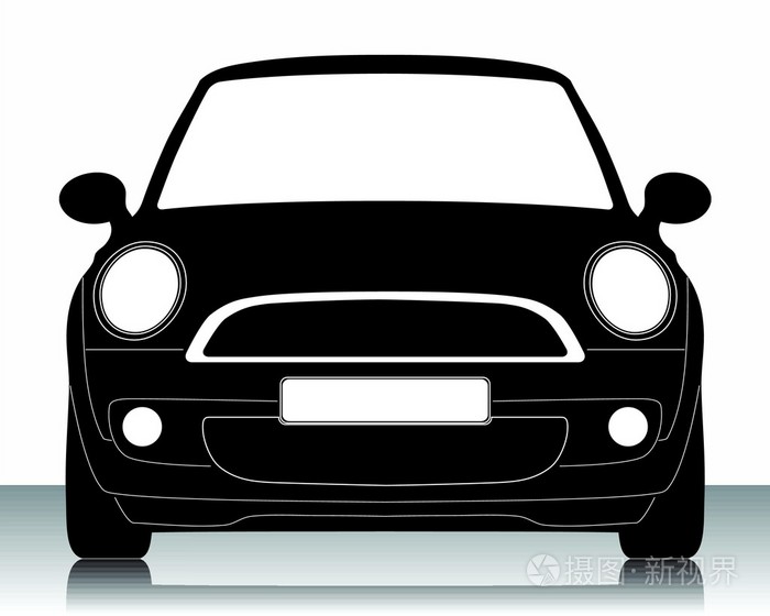 汽车剪影矢量插画