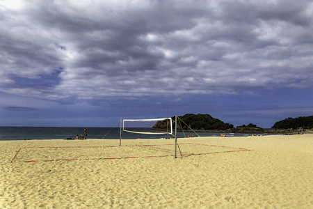 新西兰 Maunganui 山海滩排球场