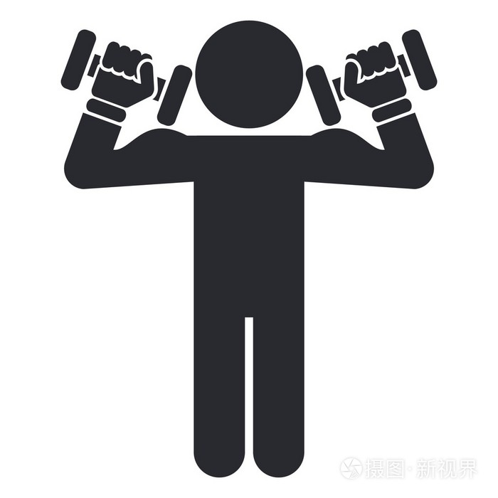 孤立的健身房图标矢量插画