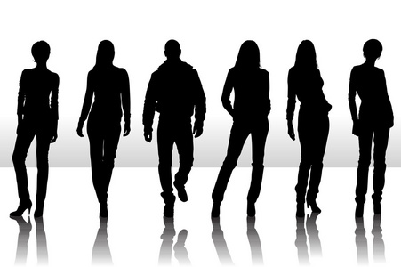 时尚剪影矢量插画照片