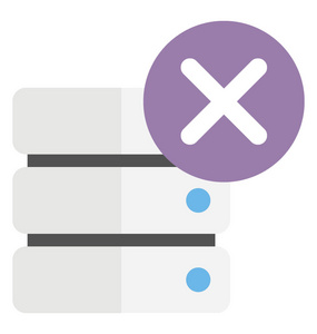 删除数据库的概念, 平面矢量图标照片