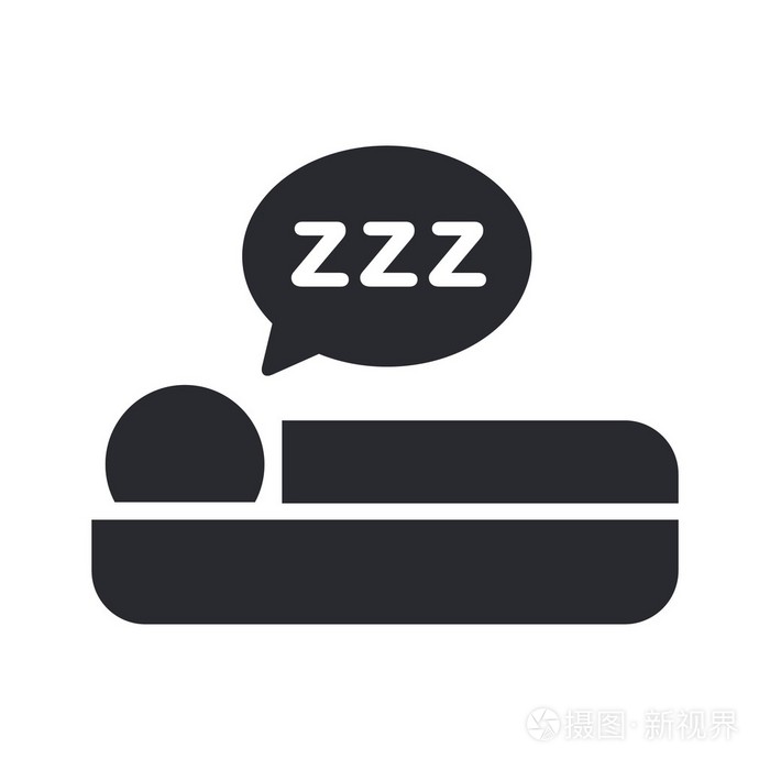 单个孤立睡眠图标矢量插画
