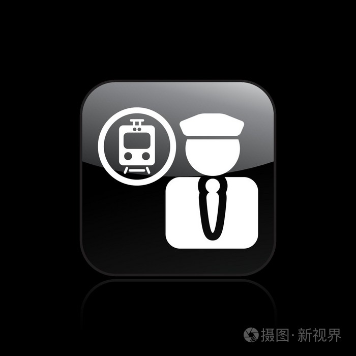矢量插画的孤立的火车驱动程序图标