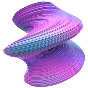 抽象彩色 ribby 扭曲的3d 形状