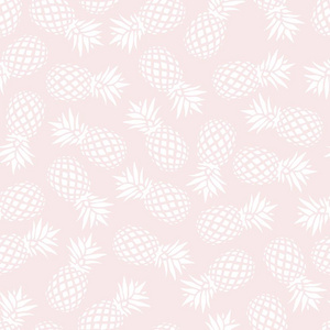 粉红色背景的菠萝无缝图案, 矢量插图